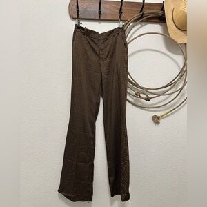 Mango 70s Retro Dot Print Trousers - Black & Gold/Brown Flare Pants